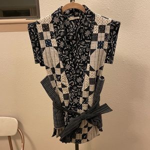 Ulla Johnson Cotton Sachi Vest in Navy Blue